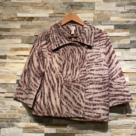 Chico’s 1 Zebra Swing Jacket | Runway-Inspired Neutral Brown Lace Fall '25 Trend - Picture 4 of 9
